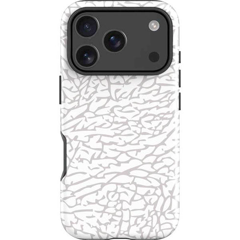 Elephant Print White iPhone 18 Pro Impact Case