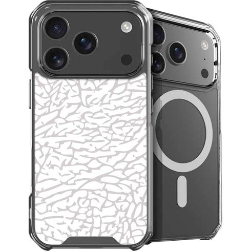 Elephant Print White iPhone 18 Pro MagSafe Case