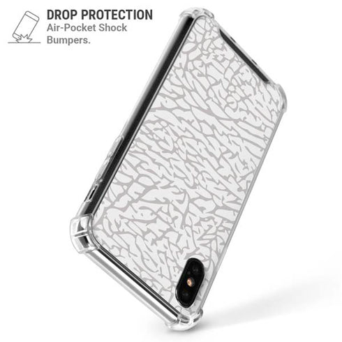 Elephant Print White iPhone X/XS Clear Case