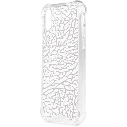 Elephant Print White iPhone XS Clear Case