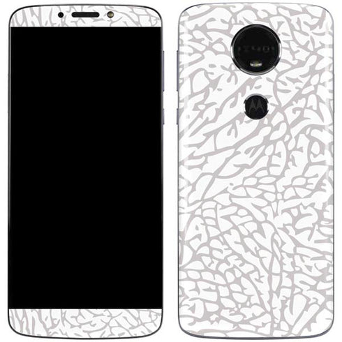 Elephant Print White Moto E5 Plus Skin