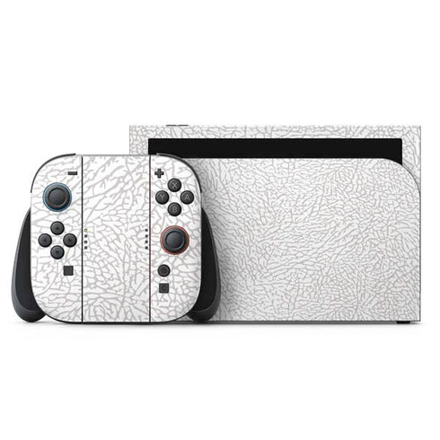 Elephant Print White Nintendo Skins