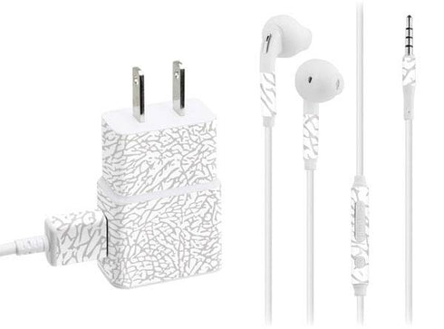 Elephant Print White Phone Charger Skin