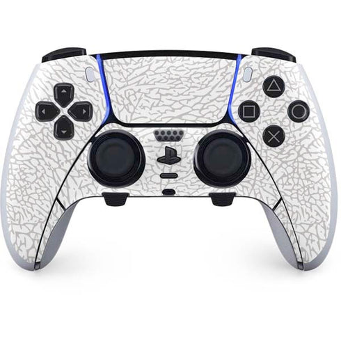 Elephant Print White PS5 DualSense Edge Pro Controller Skin