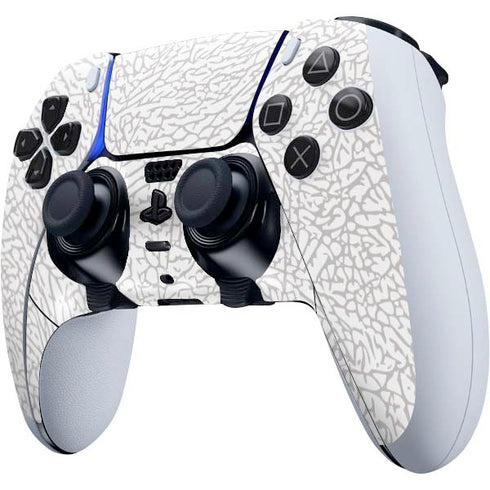 Elephant Print White PS5 DualSense Edge Pro Controller Skin