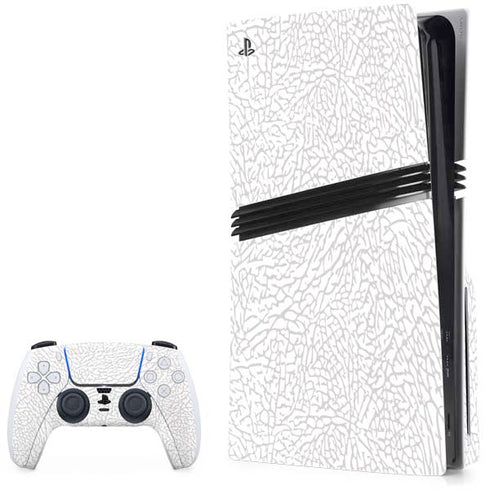 Elephant Print White PS5 Pro Disk Bundle Skin
