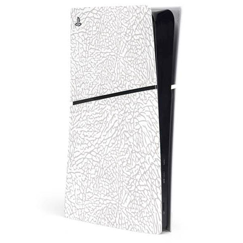 Elephant Print White PS5 Slim Digital Edition Console Skin