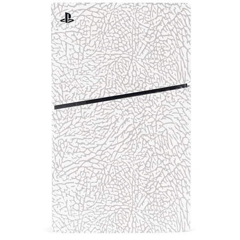 Elephant Print White PS5 Slim Digital Edition Console Skin