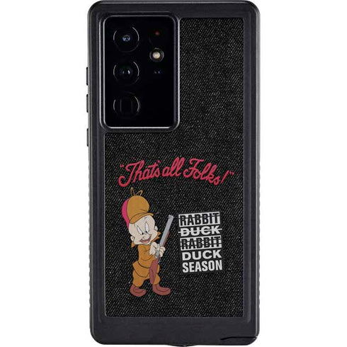 Looney Tunes Elmer Fudd Thats All Folks Galaxy S24 Ultra Waterproof Case