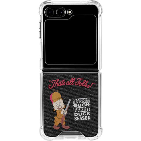 Looney Tunes Elmer Fudd Thats All Folks Galaxy Z Flip6 Clear Case