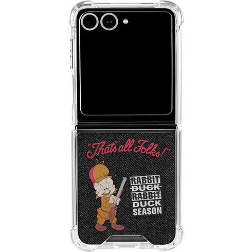 Looney Tunes Elmer Fudd Thats All Folks Galaxy Z Flip7 Clear Case