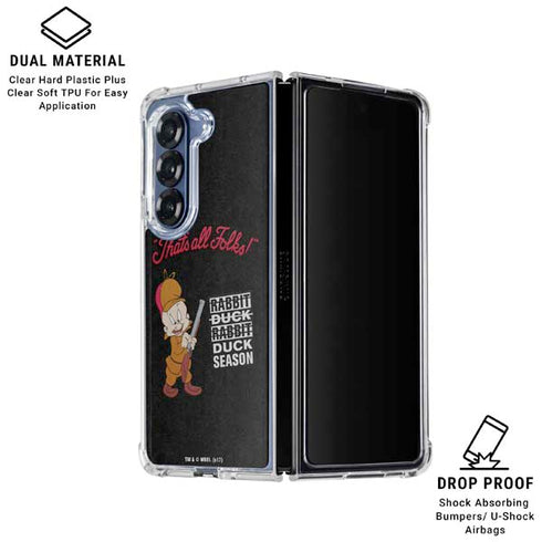 Looney Tunes Elmer Fudd Thats All Folks Galaxy Z Fold6 Clear Case