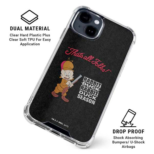 Looney Tunes Elmer Fudd Thats All Folks iPhone 15 Clear Case