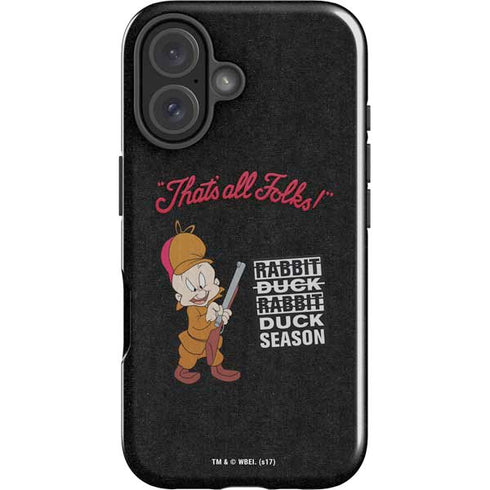 Looney Tunes Elmer Fudd Thats All Folks iPhone 16 Impact Case