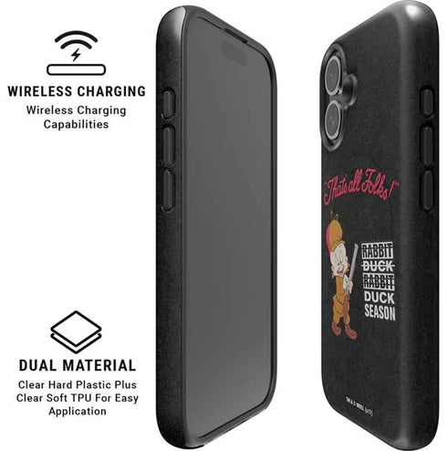 Looney Tunes Elmer Fudd Thats All Folks iPhone 16 Plus Magsafe Impact Case