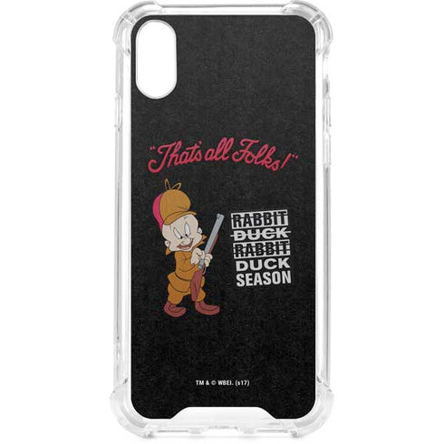 Looney Tunes Elmer Fudd Thats All Folks iPhone XS Clear Case