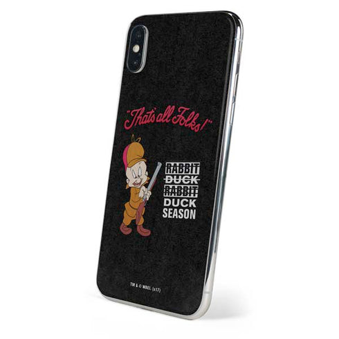 Looney Tunes Elmer Fudd Thats All Folks iPhone XS Skin