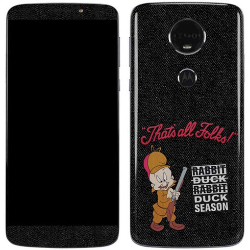 Looney Tunes Elmer Fudd Thats All Folks Moto E5 Plus Skin
