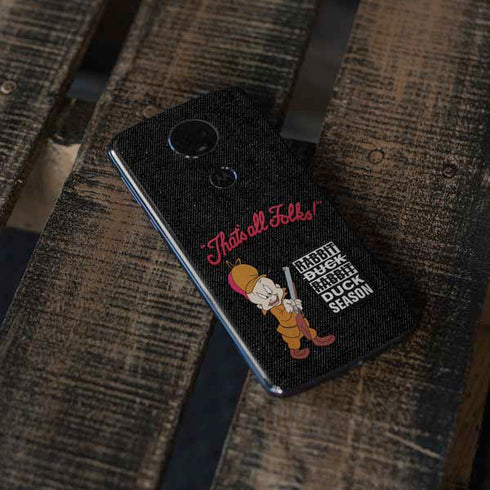 Looney Tunes Elmer Fudd Thats All Folks Moto E5 Plus Skin