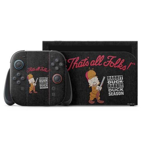 Looney Tunes Elmer Fudd Thats All Folks Nintendo Switch 2 (2025) with Joy-Con Skin