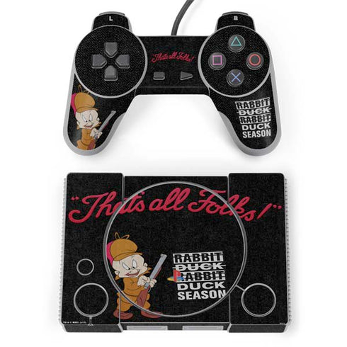 Looney Tunes Elmer Fudd Thats All Folks PlayStation Classic Bundle Skin