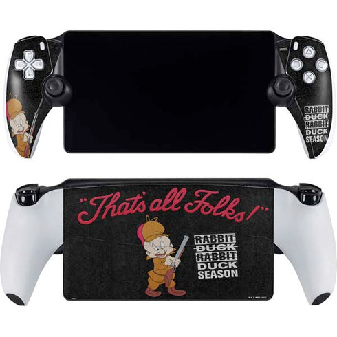 Looney Tunes Elmer Fudd Thats All Folks PlayStation Portal Remote Player Skin