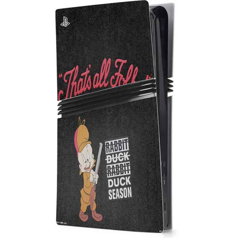 Looney Tunes Elmer Fudd Thats All Folks PS5 Pro Console Skin