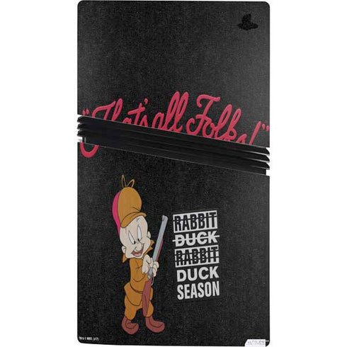 Looney Tunes Elmer Fudd Thats All Folks PS5 Pro Console Skin