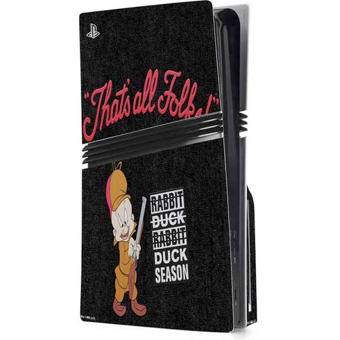 Looney Tunes Elmer Fudd Thats All Folks PS5 Pro Disk Console Skin