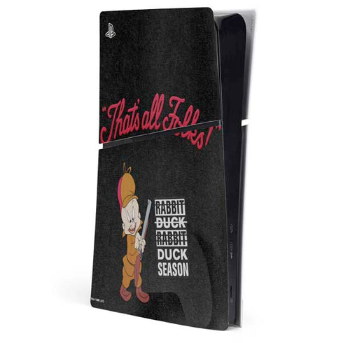 Looney Tunes Elmer Fudd Thats All Folks PS5 Slim Digital Edition Console Skin