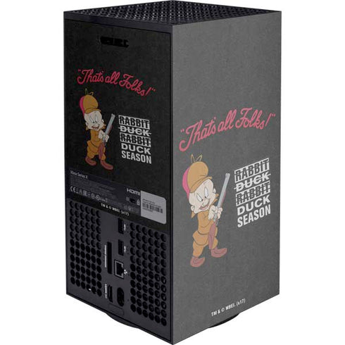 Looney Tunes Elmer Fudd Thats All Folks XBox Series X Digital Edition Console Skin