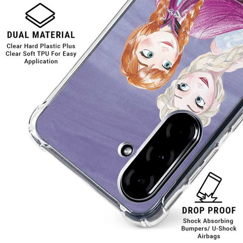 Disney Frozen Elsa and Anna Sisters Art Galaxy A36 5G Clear Case