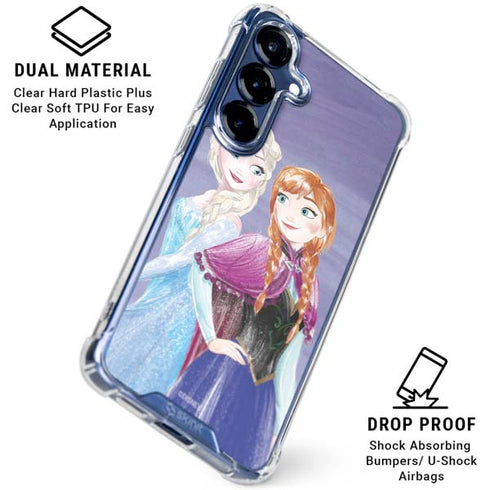 Disney Frozen Elsa and Anna Sisters Art Galaxy S25 Plus Clear Case