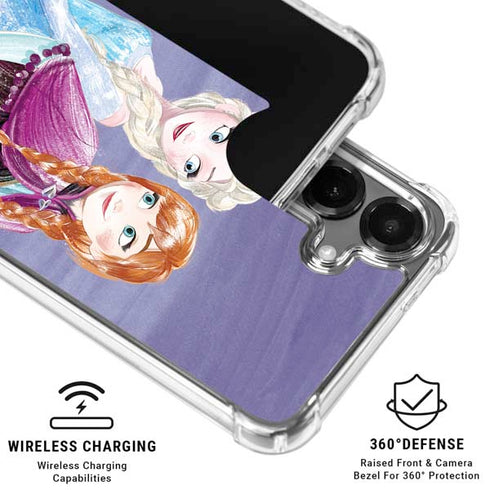 Disney Frozen Elsa and Anna Sisters Art Galaxy S26 Clear Case