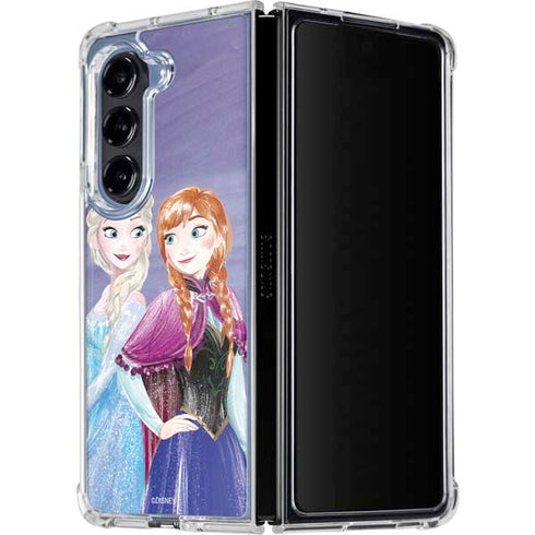 Disney Frozen Elsa and Anna Sisters Art Galaxy Z Fold5 5G Clear Case