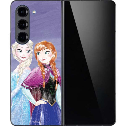 Disney Frozen Elsa and Anna Sisters Art Galaxy Z Fold5 5G Skin