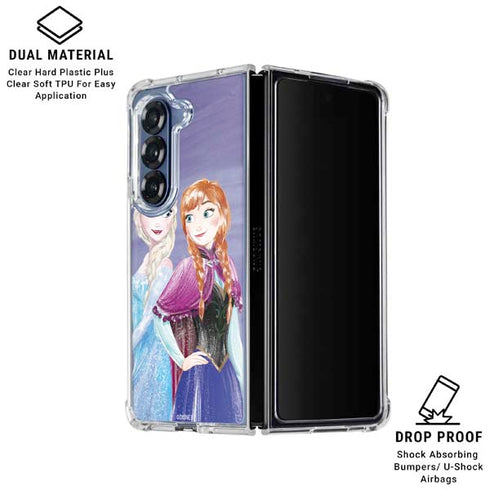 Disney Frozen Elsa and Anna Sisters Art Galaxy Z Fold6 Clear Case