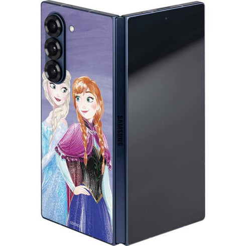 Disney Frozen Elsa and Anna Sisters Art Galaxy Z Fold6 Skin