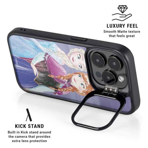 Disney Frozen Elsa and Anna Sisters Art iPhone 14 Pro Max Kickstand Case