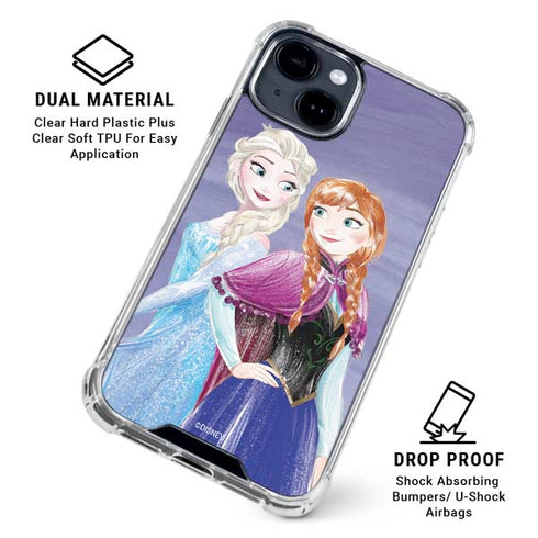 Disney Frozen Elsa and Anna Sisters Art iPhone 15 Clear Case