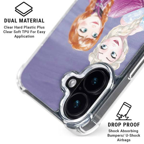Disney Frozen Elsa and Anna Sisters Art iPhone 16 Plus Clear Case