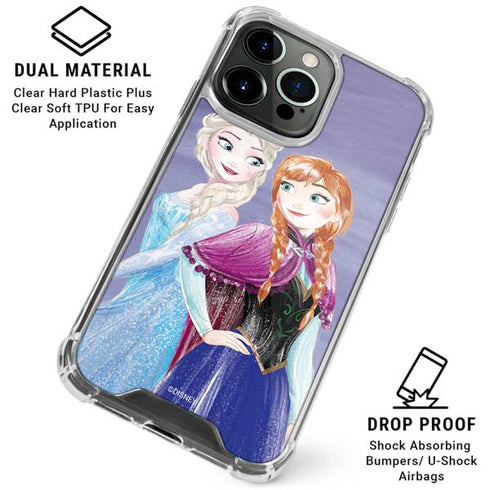 Disney Frozen Elsa and Anna Sisters Art iPhone 16 Pro Max Clear Case