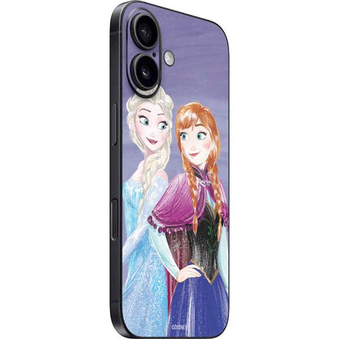 Disney Frozen Elsa and Anna Sisters Art iPhone 16 Skin