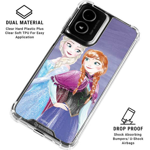 Disney Frozen Elsa and Anna Sisters Art Moto G Power 5G (2024) Clear Case