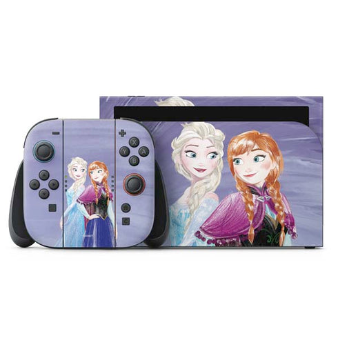 Disney Frozen Elsa and Anna Sisters Art Nintendo Switch 2 (2025) with Joy-Con Skin