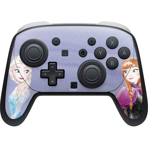 Disney Frozen Elsa and Anna Sisters Art Nintendo Switch 2 (2025) Pro Controller Skin