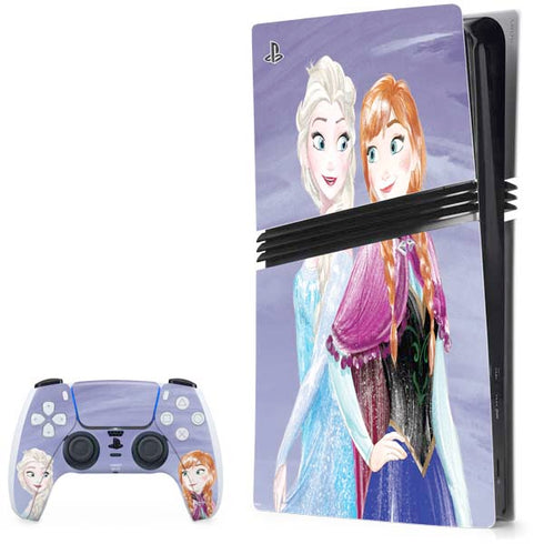 Disney Frozen Elsa and Anna Sisters Art PS5 Pro Bundle Skin