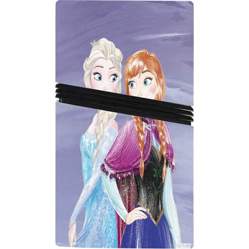 Disney Frozen Elsa and Anna Sisters Art PS5 Pro Console Skin