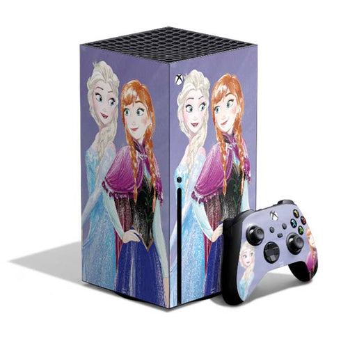Disney Frozen Elsa and Anna Sisters Art Xbox Series X Skins