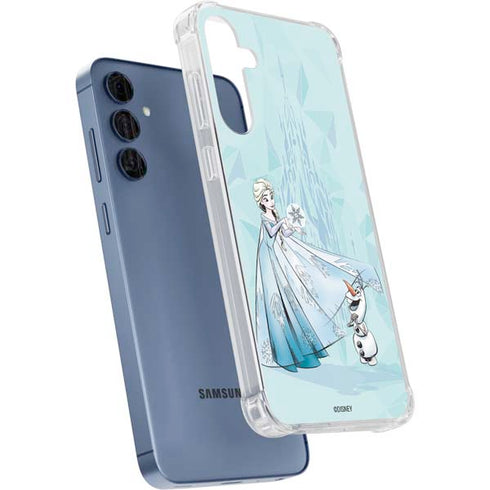 Disney Frozen Elsa and Olaf Art Galaxy A55 5G Clear Case